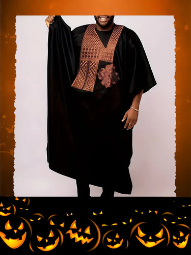 TACOHEAL Ethnic Embroidered Agbada 3 Pieces Set For Men