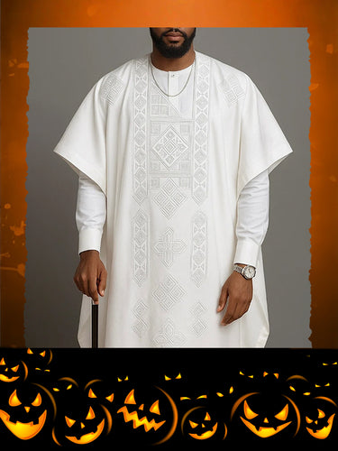 TACOHEAL Minimalist Embroidered Agbada 3 Pieces Set For Men